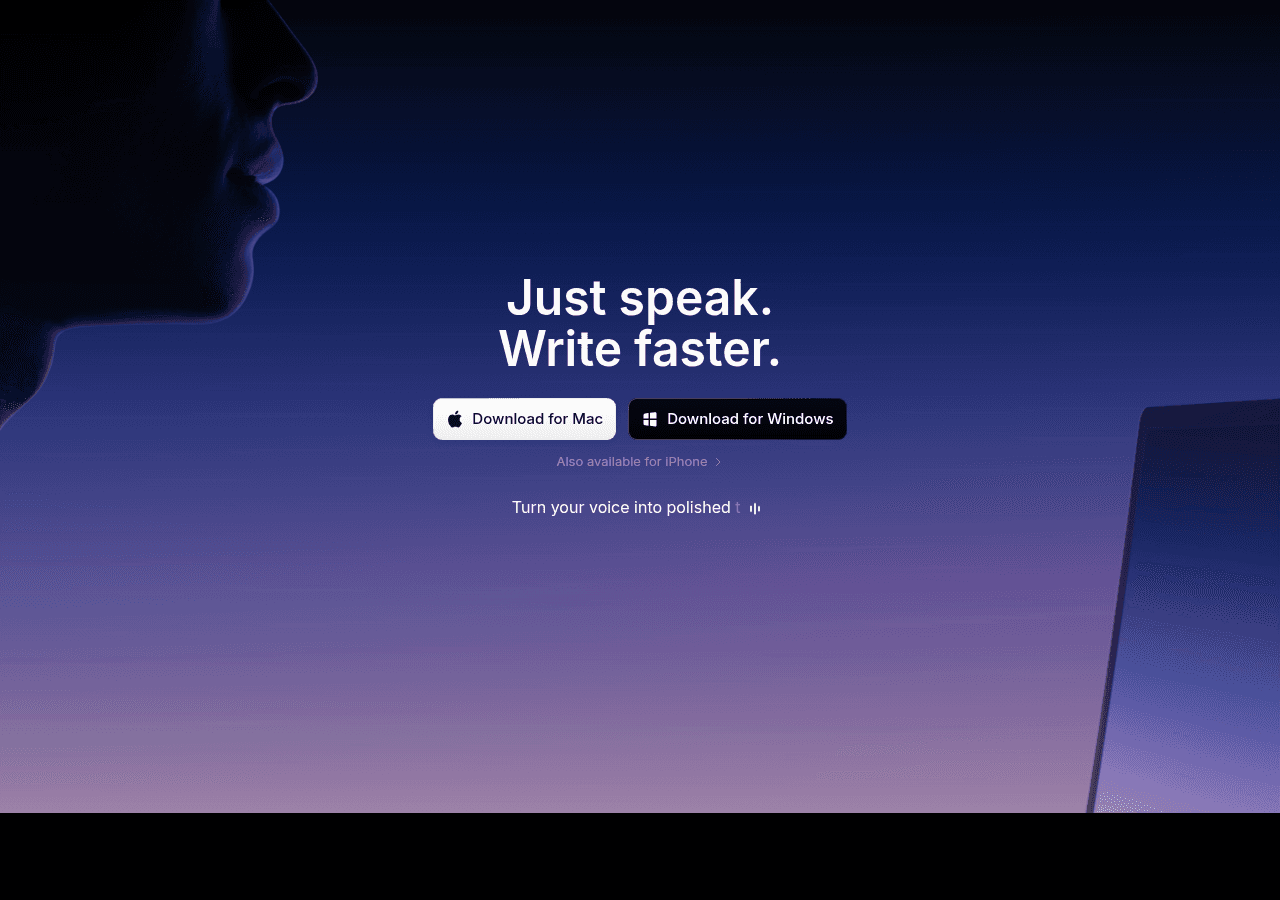 superwhisper dictation app homepage