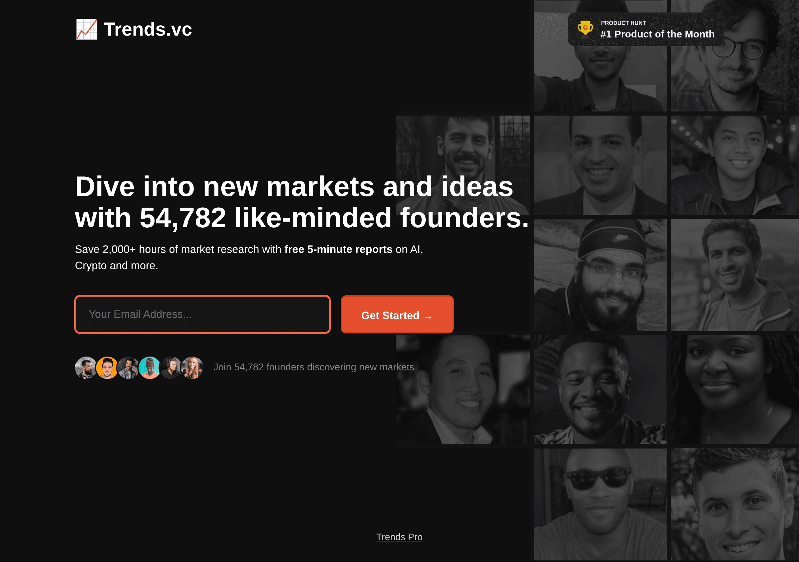 Trends.vc newsletter homepage