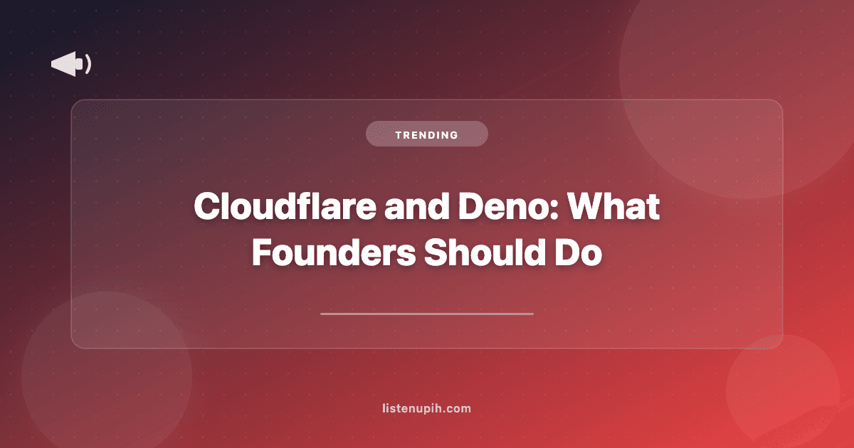 Cloudflare and Deno: What Indie Hackers Should Do Next